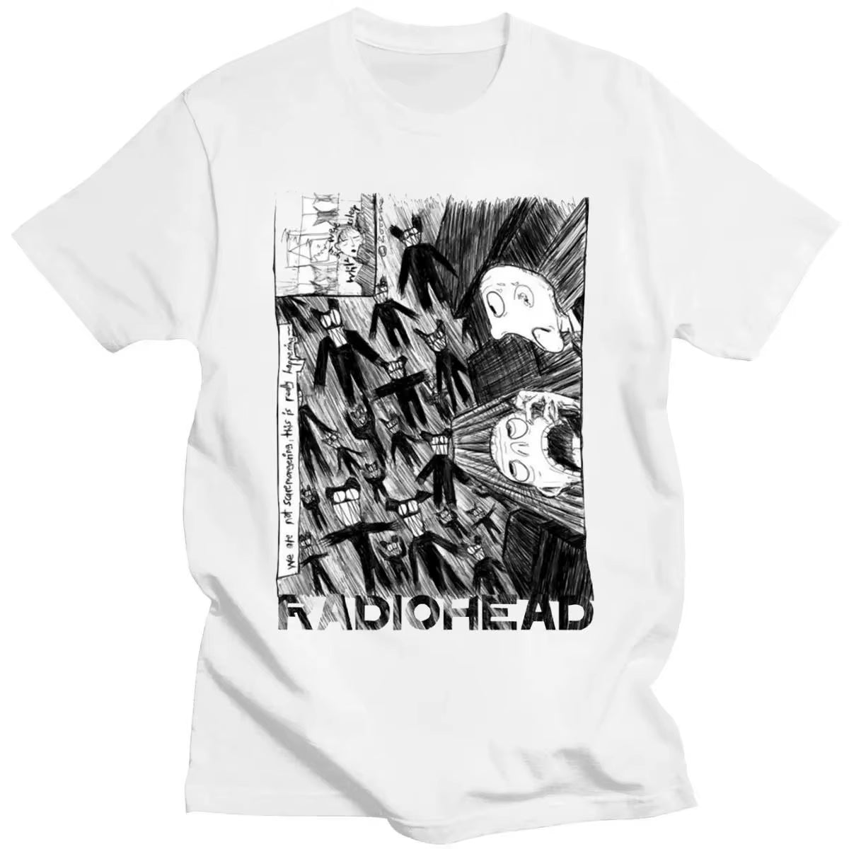 Radiohead Graphic Print T Shirt Hip Hop Rock Band T Shirt Fashion Casual Crew Neck Short Sleeve plus Size T Shirt Women